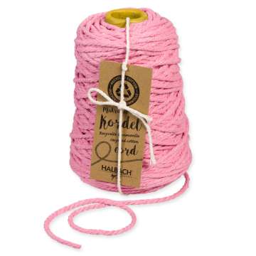 Halbach Kordel aus recycelter Baumwolle, rosa