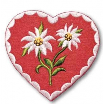 Applikation Herz mit Edelweiss, gross