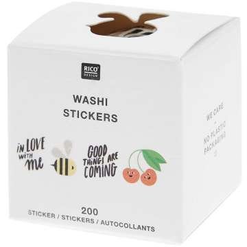 Rico Washi Sticker Just Bees + Fruits + Flowers, Typo