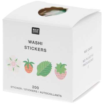 Rico Washi Sticker Just Bees + Fruits + Flowers, Erdbeeren