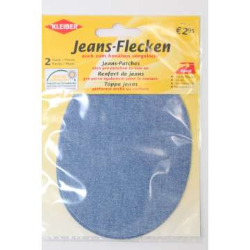 Kleiber Jeans-Bügelflicken oval, hellblau