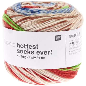 Rico Superba Hottest Socks Ever! 4-fädig, mouliné