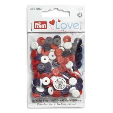 Prym Love Druckknopf Color Snaps, rot-weiss-lila