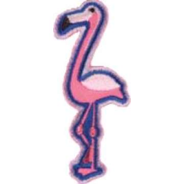 Motif brodérie, flamingo