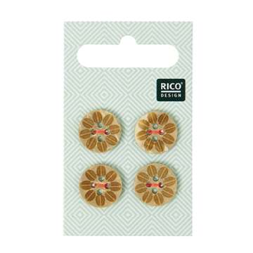 Rico Knopf Holz mit Blüte