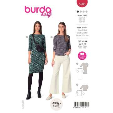 Burda Schnittmuster, Kleid & Shirt – U-Boot-Ausschnitt