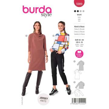 Burda Schnittmuster, Kleid & Bluse – mit raffiniertem Stehkragen