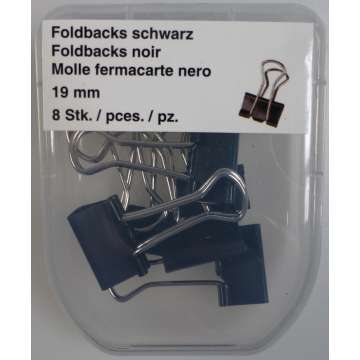 Foldback Klammer, schwarz