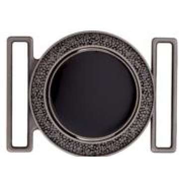 Metallschliesse rund, schwarz & grau
