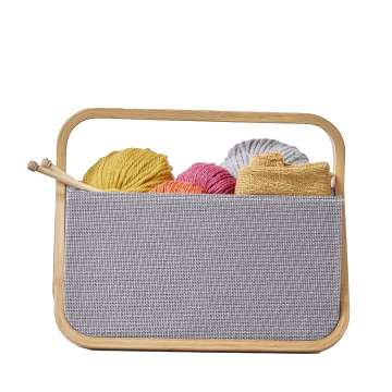 Prym Fold & Store Basket Canvas & Bamboo anthrazit