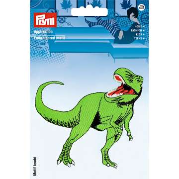 Motif brodérie, dinosaure T-Rex grand, vert