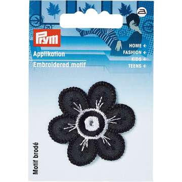 Prym Applikation Blume klein, schwarz & weiss