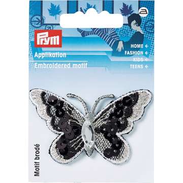 Prym Applikation Schmetterling, schwarz & weiss