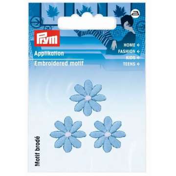 Prym Applikation Blumen klein, hellblau