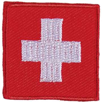 Edelweiss Applikation Flagge Schweizer Kreuz