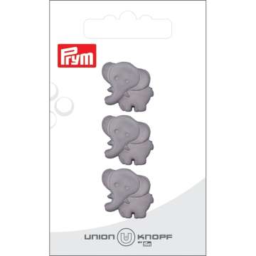 Union Knopf Poly-Knopf Öse Elefant, hellgraun