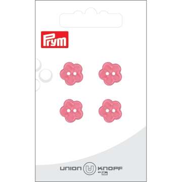 Union Knopf Poly-Knopf 2-Loch Blume, pink