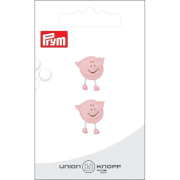 Union Knopf Poly-Knopf Öse Schwein, rosa
