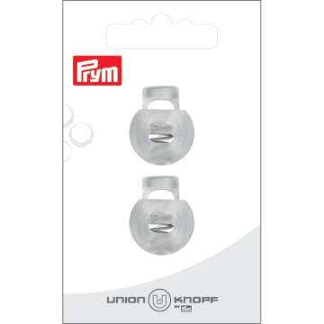 Union Knopf Kordelstopper 1-Loch 8 mm, transparent