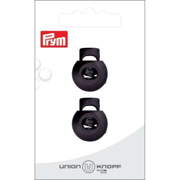 Union Knopf Kordelstopper 1-Loch 8 mm, schwarz