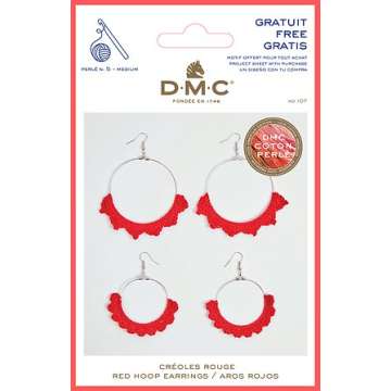 DMC Häkelanleitung Ohrringe rot