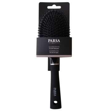 PARSA Trend Line Haarbürste mit Kunststoffpins, oval, schwarz
