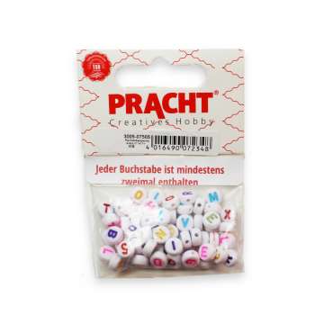 Pracht Buchstabenperlen weiss bunt