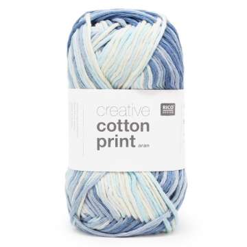 Rico Creative Cotton Print Aran, hellblau-denim