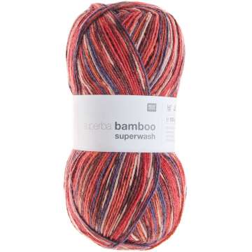 Rico Superba Sockenwolle Bamboo 4-fädig, rot