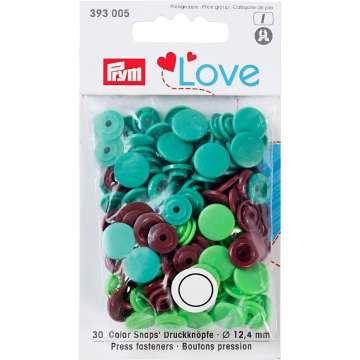 Prym Love Druckknopf Color Snaps, grün & braun