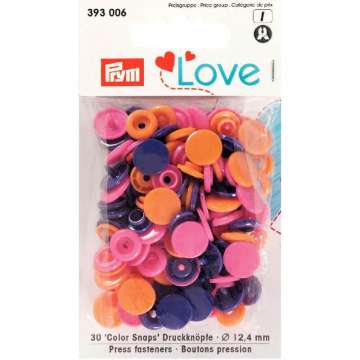 Prym Love Druckknopf Color Snaps, orange, pink & violett