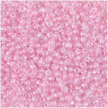 Rico Rocailles transparent Farbeinzug rosa