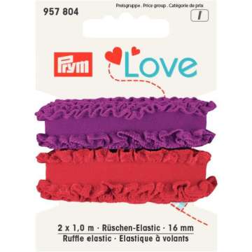 Prym Love Rüschen-Elastic, rot, fuchsia