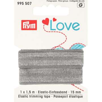 Prym Love Falzband elastisch, grau