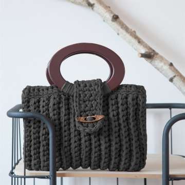 Hoooked DIY Häkel-Set Zpagetti Tasche Vienna Anthrazit