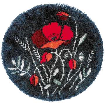 Vervaco Latch hook shaped rug kit Poppies