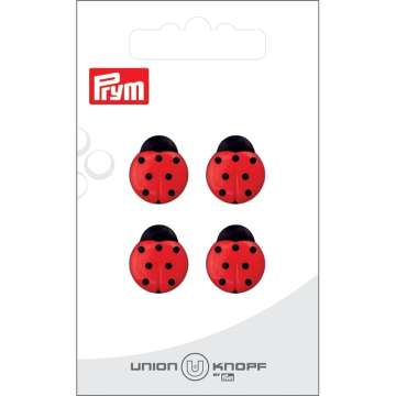 Union Knopf Poly-bouton oeil coccinelle, rouge