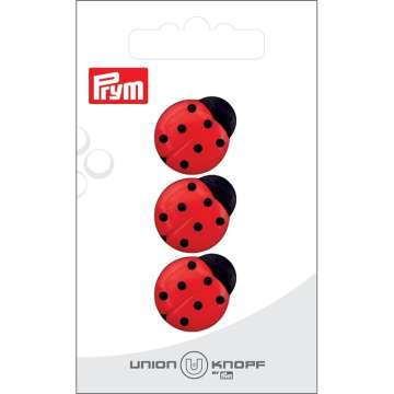 Union Knopf Poly-bouton oeil coccinelle, rouge